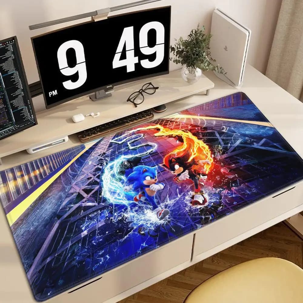 Anime Sonic The Hedgehog Tappetino per mouse Tappetino da scrivania con pad Accessori da gioco Tappetino imbottito per tastiera Prime Gaming XXL