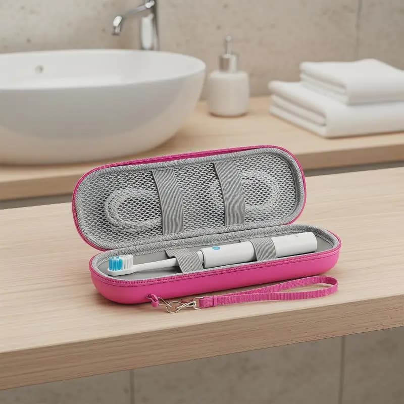 Custodia per spazzolino elettrico in EVA, impermeabile, da viaggio, con tasca a rete e protezione per gli accessori