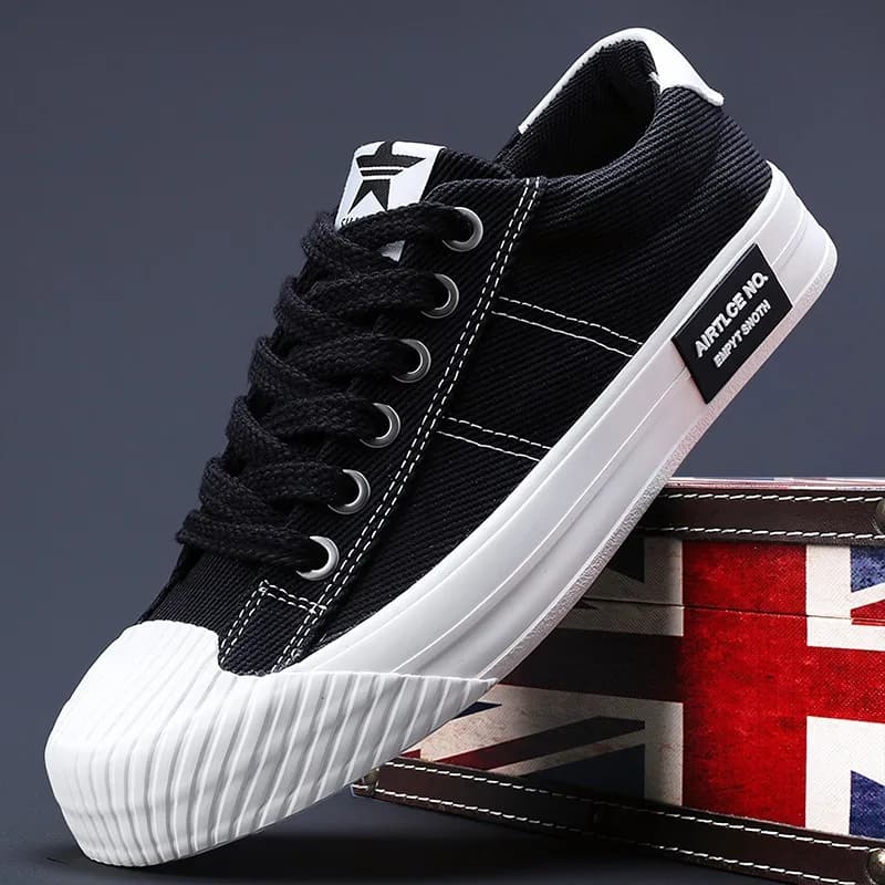 Scarpe casual da uomo Scarpe classiche di tela traspiranti Scarpe da ginnastica da esterno alla moda per uomo Scarpe vulcanizzate con lacci Scarpe da tennis per studenti