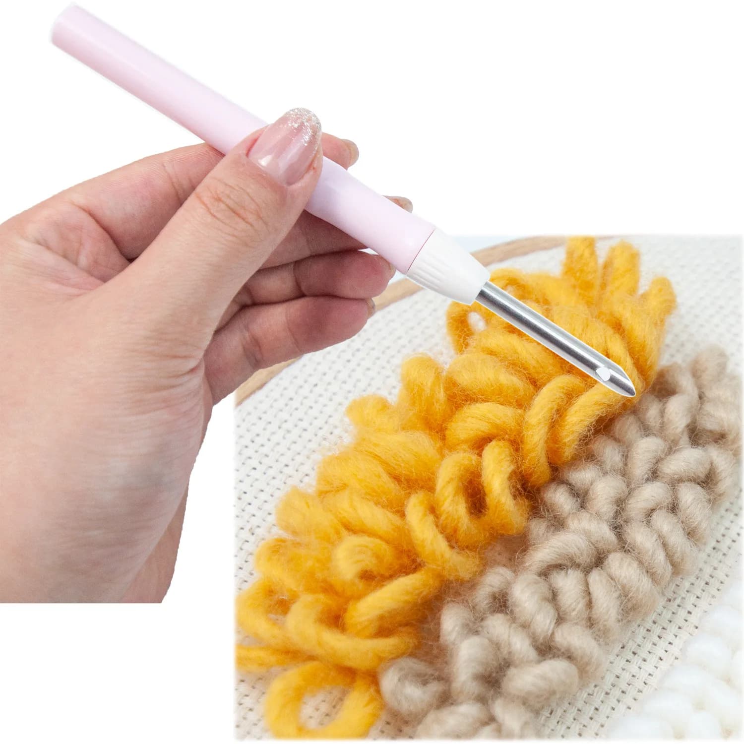 Kit da ricamo Punch Needle Stitching Tool Magic ricamo ago penna strumento per tessere strumenti per cucire a maglia per sottopiede per tappeti fai da te
