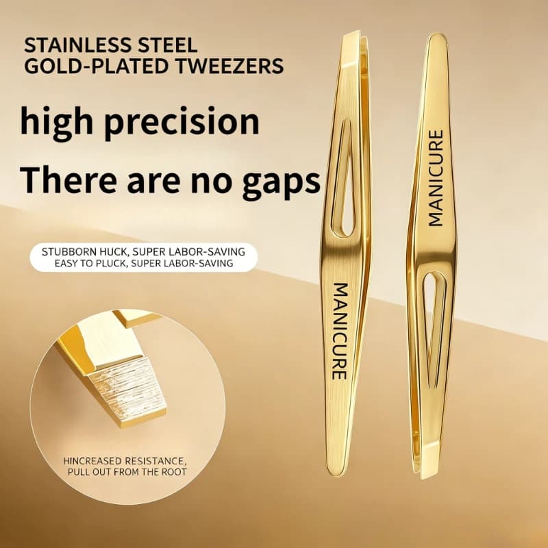 Stainless Steel Tweezers Suitable for Eyebrow Shaping Eyelashes Trimming Beards And Sideburns False Eyebrow Auxiliary Tool Gift