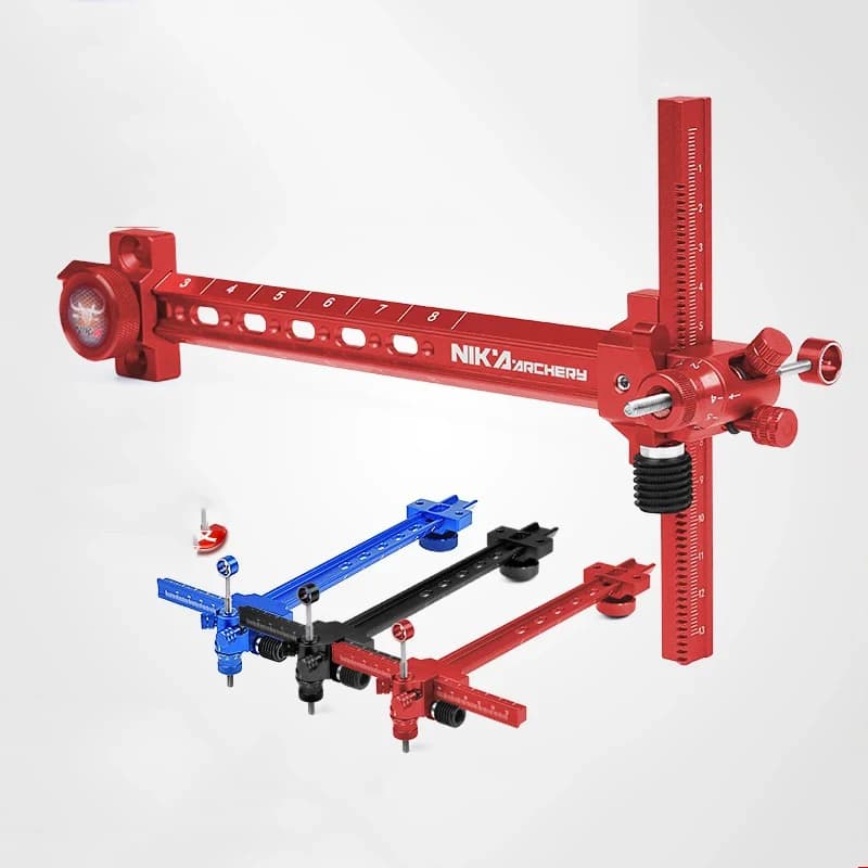 Arco ricurvo Sight a forma di T 6 "9" Lavorazione CNC regolabile Lega di alluminio Bersaglio Tiro con l'arco Competizione Caccia Tiro Accessori