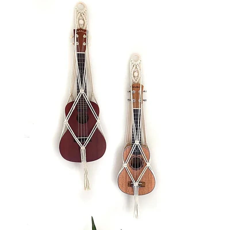 Rete da appendere alla parete per chitarra, design unico, basso, ukulele, violino, supporto Erhu, supporto per chitarra, borsa a rete, accessorio per strumenti a corda