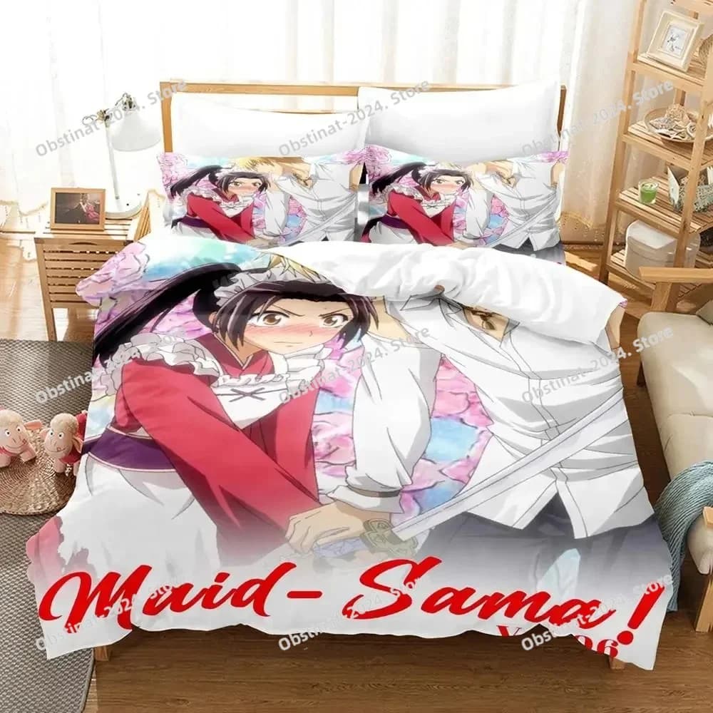 Kaichou Wa Maid-sama Set biancheria da letto Copripiumino Set letto Copripiumino Federa Trapunte King Queen Size Ragazzi Tessili per la casa per adulti