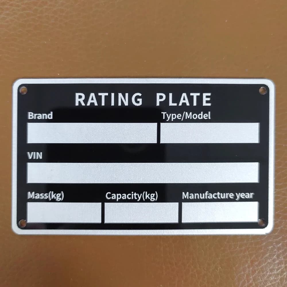 Trailer Evaluation Plate for Aluminum trailer 85mm X 50mm Motorhome Frame VIN Weight Brand Model Vehicle Parts Accessories Label