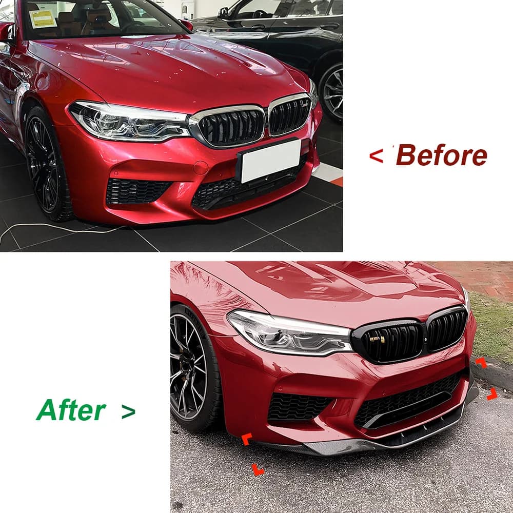 Splitter Anteriore in ABS, Diffusore Spoiler per Paraurti BMW Serie 5 M5 F90 2018-2020 Pre-Facelift, Kit Carrozzeria