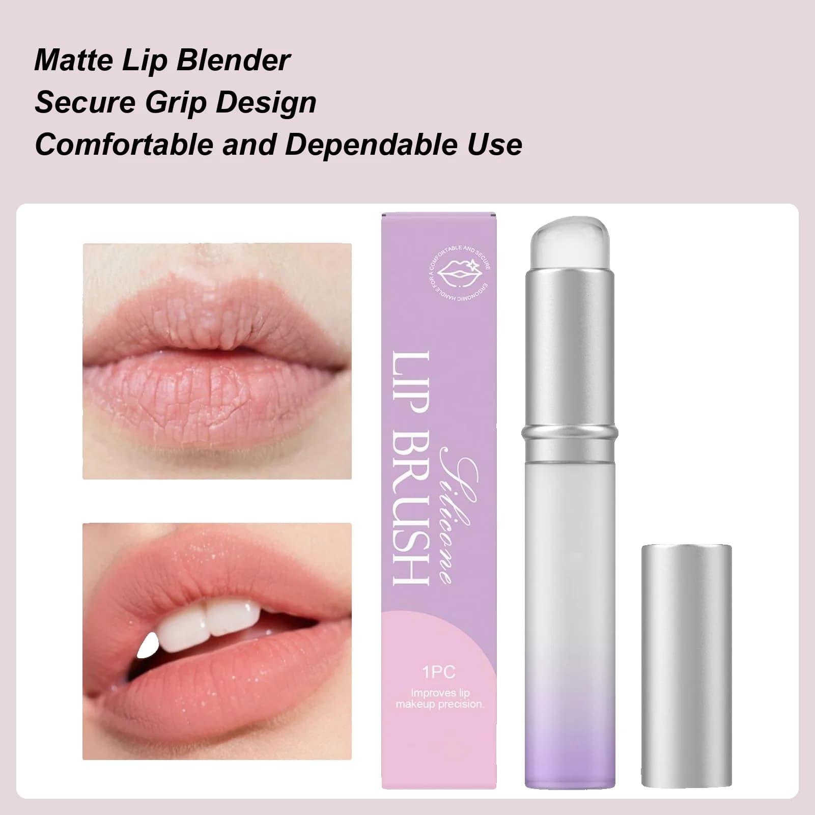 Pennello per labbra in silicone morbido Pennello per trucco a testa tonda Applicatore per rossetto Crema lucida Balsamo Scrub Strumento cosmetico per labbra Pennello per ombretto