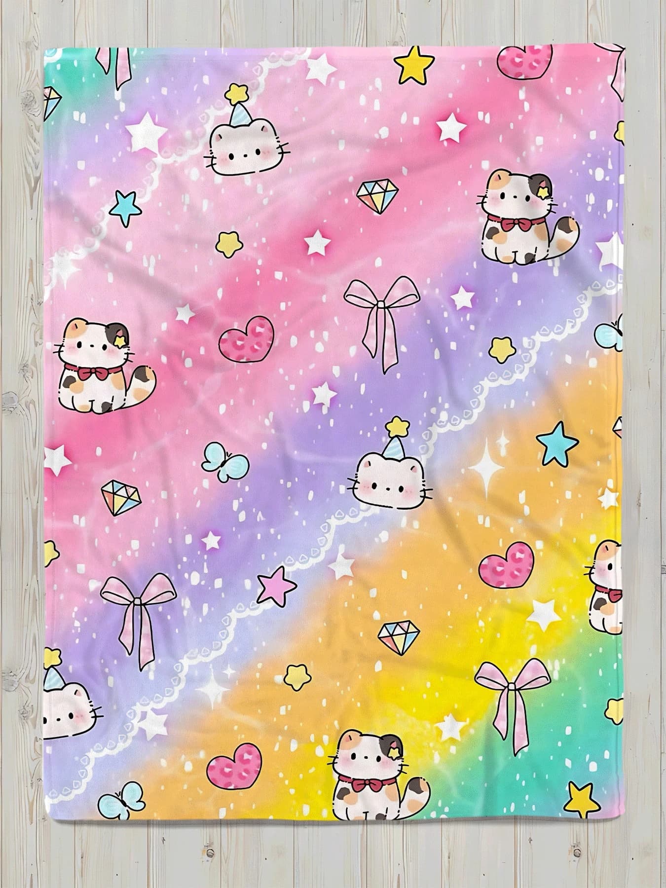 Coperta in Flanella con Stampa Gatto Pastello, Morbida e Accogliente, per Camera da Letto, Soggiorno, Divano, Accessorio Regalo