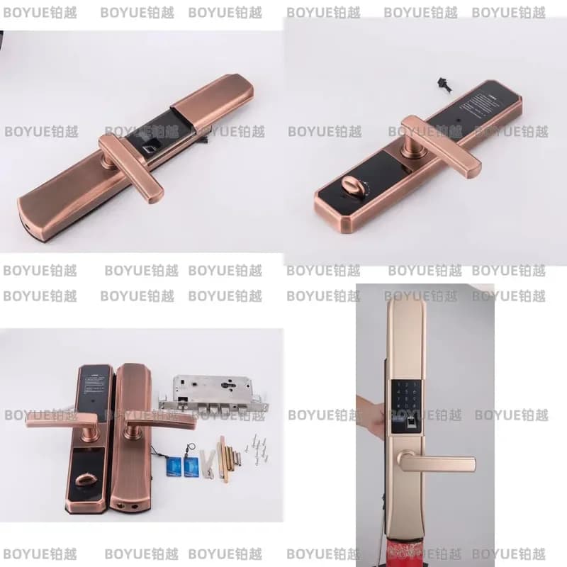 Zinc Alloy Sliding Cover Fingerprint Smart Lock Electronic Door Lock Body Cylinder Keyless Entry Security System for Home