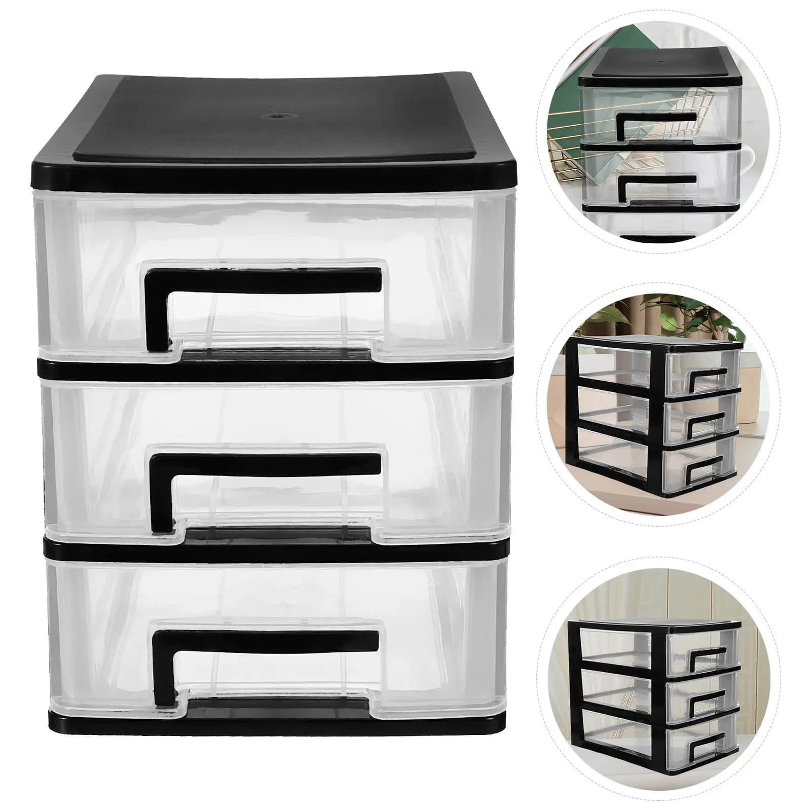 Cassettiera in Plastica a Tre Livelli, Leggera e Portatile, Organizzatore Multi-ripiano per Scrivania, Studio, Soggiorno, Efficiente