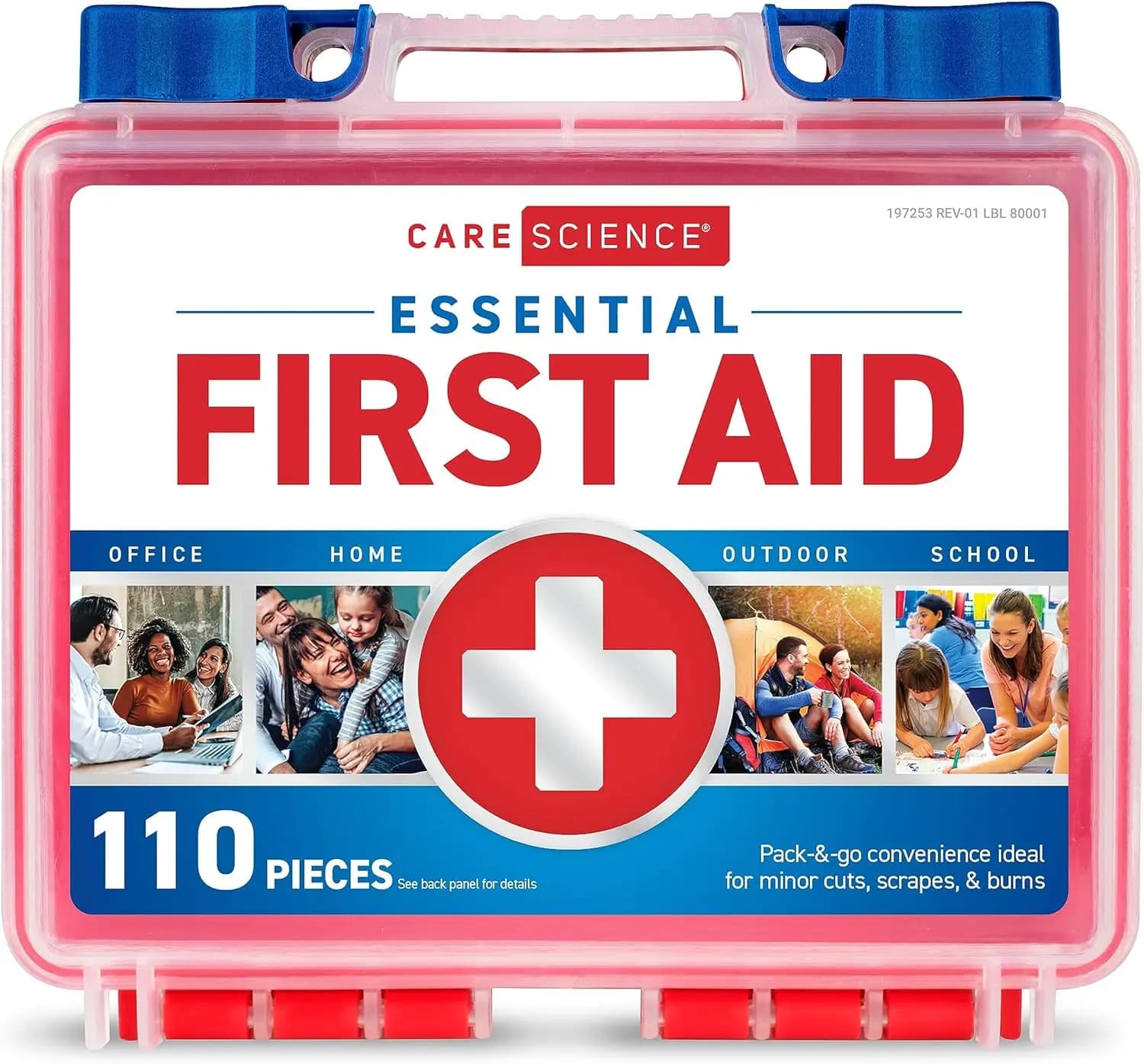 Kit di Pronto Soccorso da 110 Pezzi per Viaggi, Lavoro, Scuola, Casa, Auto, Emergenze, Sopravvivenza, Campeggio ed Escursionismo