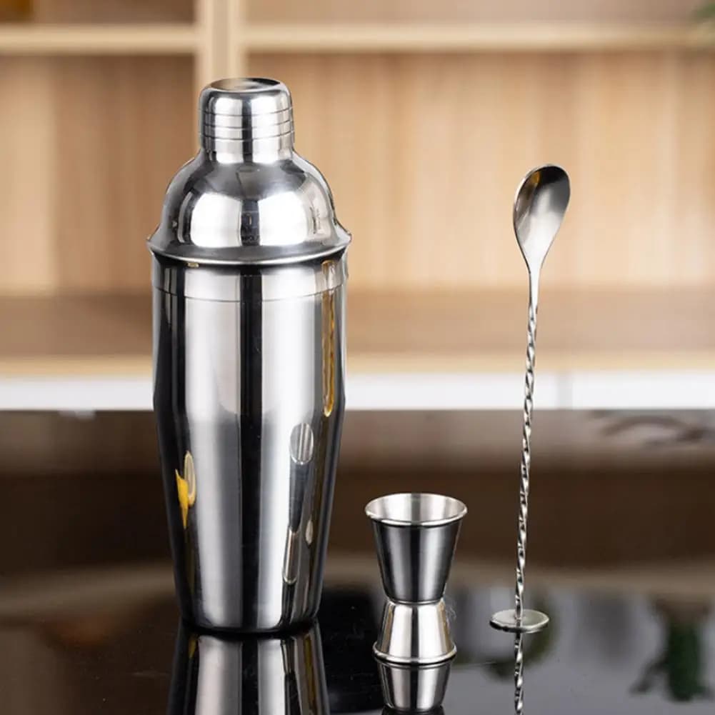 Set di Shaker per Cocktail in acciaio inossidabile Martini Shaker in acciaio inossidabile con misurino Jigger Mixing Spoon per principianti per Martini