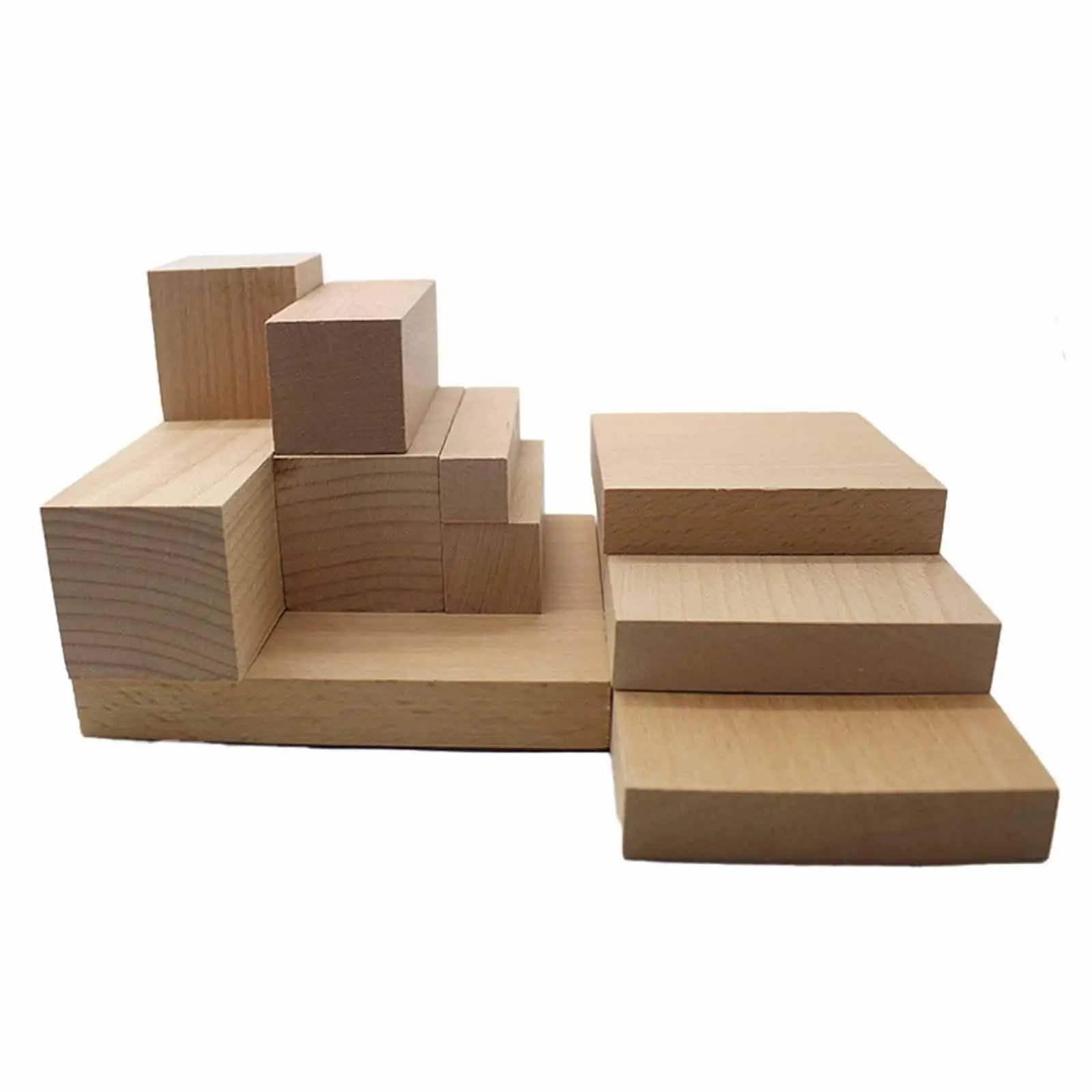 Natural Wood Carving Blocks Smooth Basswood Whittling Block Kit for Model Building and Handmade Craft Projects