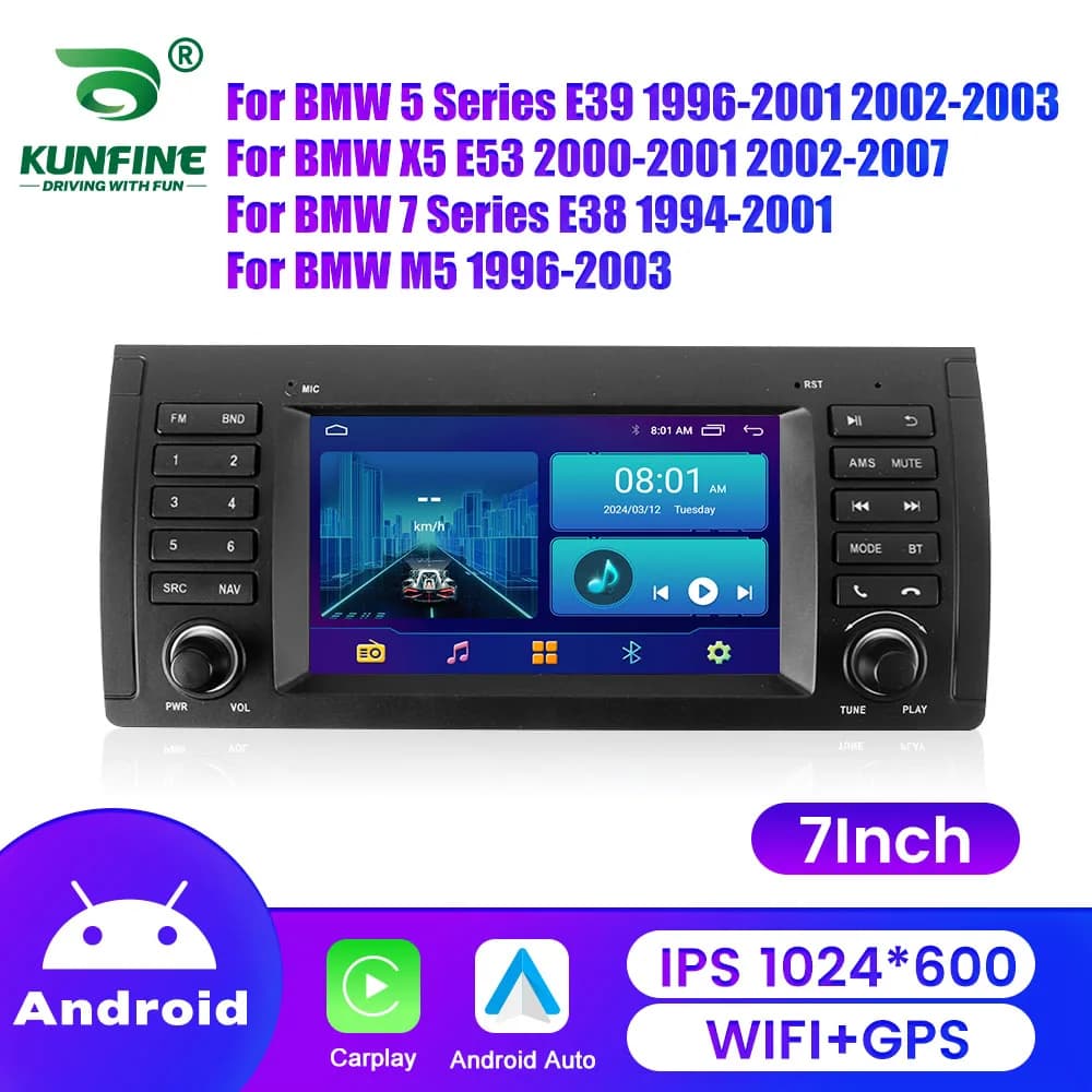 7 "Android Autoradio Lettore Video Multimediale Per BMW Serie 5 E39 X5 E53 Serie 7 E38 M5 Navigazione GPS Audio Stereo CarPlay RDS