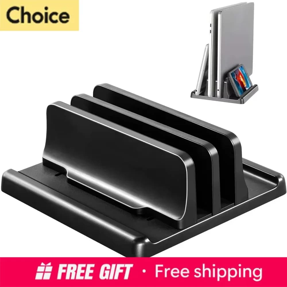 2028 4 In 1 Office Laptop Stand Vertical Save Desktop Space Easy To Place Computer Accessories Scalable Width Office Desk Stor