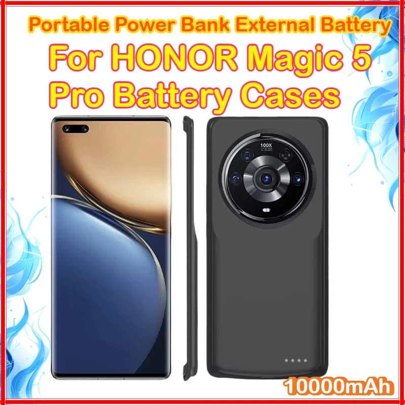 Nuovo 10000mAh Custodia portatile per Power Bank per HONOR Magic 5 Pro Custodie per batterie Coperchio per caricabatteria esterno per Magic 5