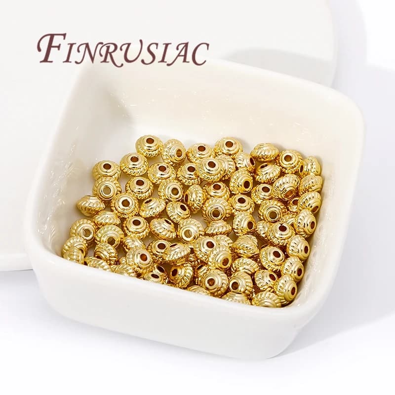 18K gold plated spacer beads from 5mm and 6mm, beads separators, DIY jewelry creation accessories, bracelets.
