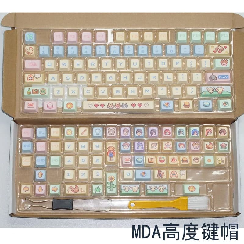 Mifuny Star Dew Valley Story Keycap Pixel PBT Tastiera meccanica carina Sublimazione termica personalizzata Fai da te Profilo in ciliegio Intaglio laterale