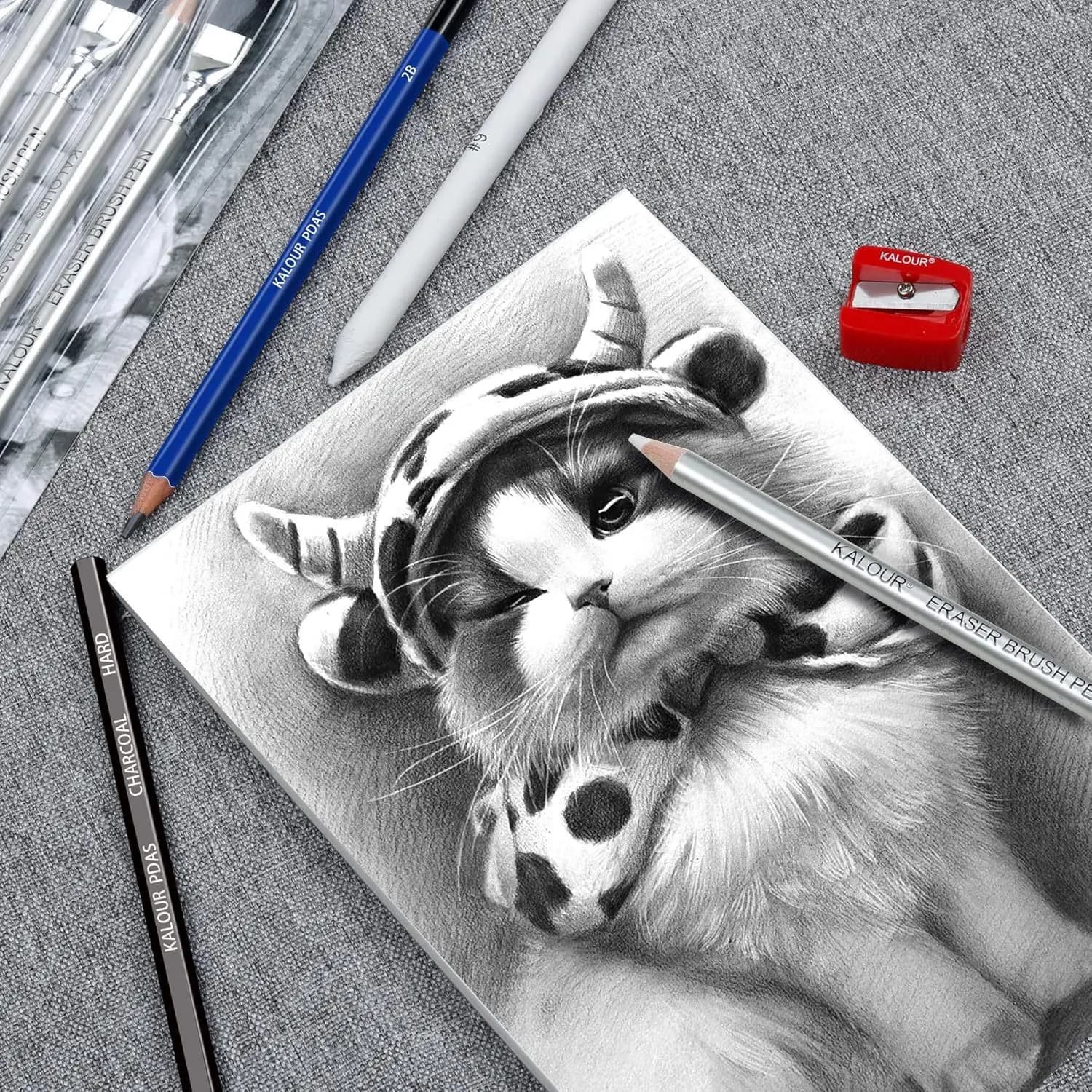 Nuovo Set KALOUR di 8 Penne Evidenziatrici e Pennelli con Gomma, Design a Doppia Funzione, Strumento di Precisione per Evidenziare Dettagli, Matite per Manga