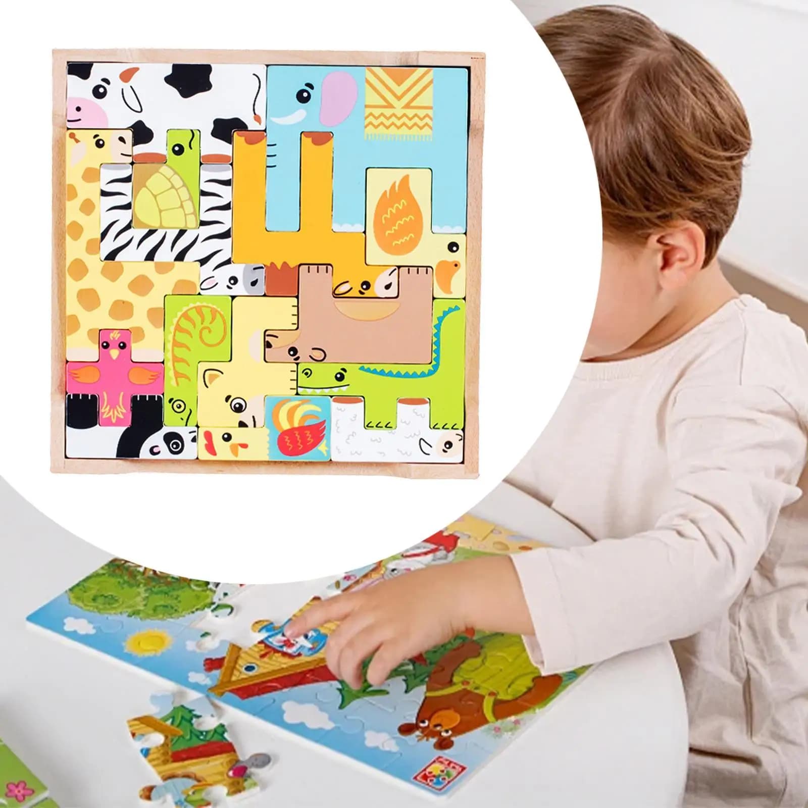 Blocchi di legno Puzzle Giocattoli Giocattolo educativo Puzzle 3D leggeri per