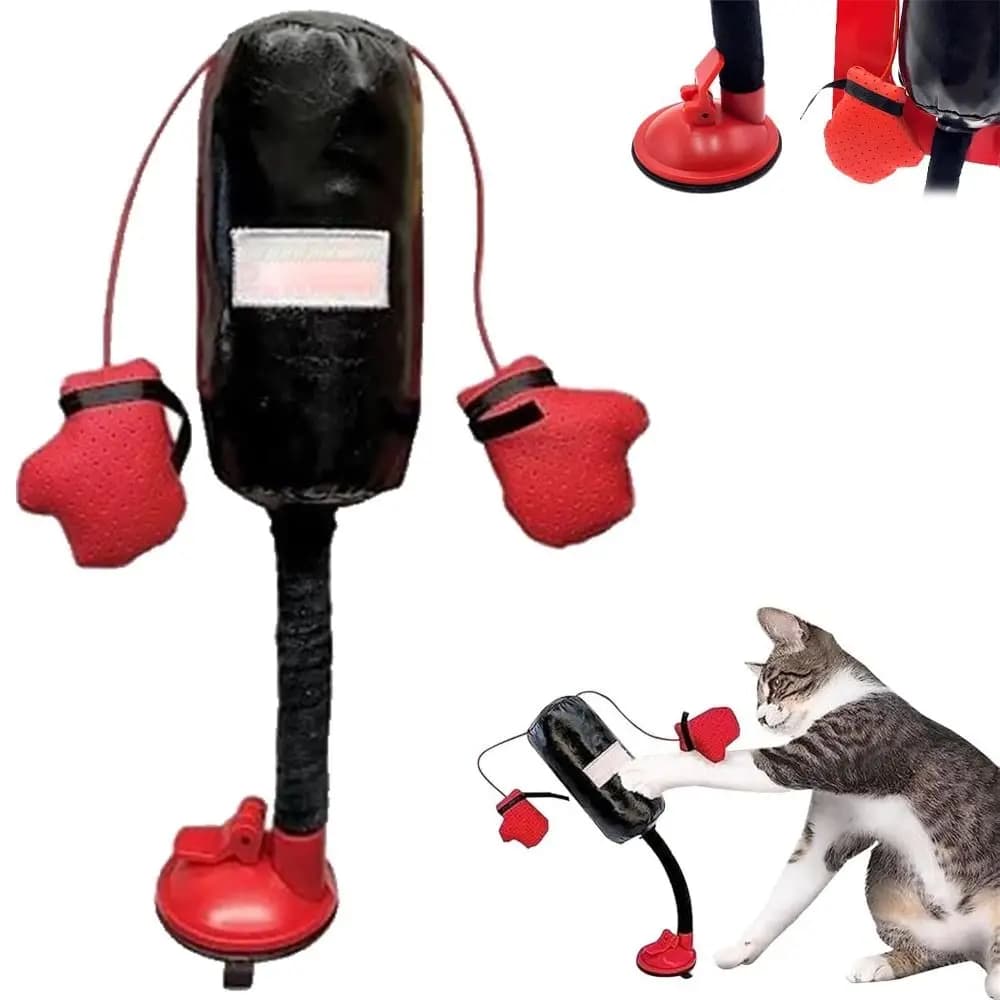 Cartoon cat boxing bag indoor toy for indoor cats bored interactive toys for kitten cats with boxing toys for cats