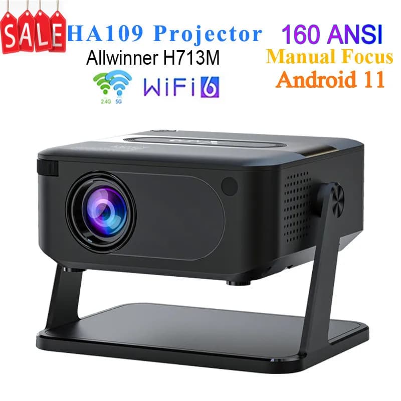 HA109 Proiezione intelligente H713M 160ANSI 720P BT V5.0 Android 11.0 Wifi6 2.4G/5G Proiettore Android