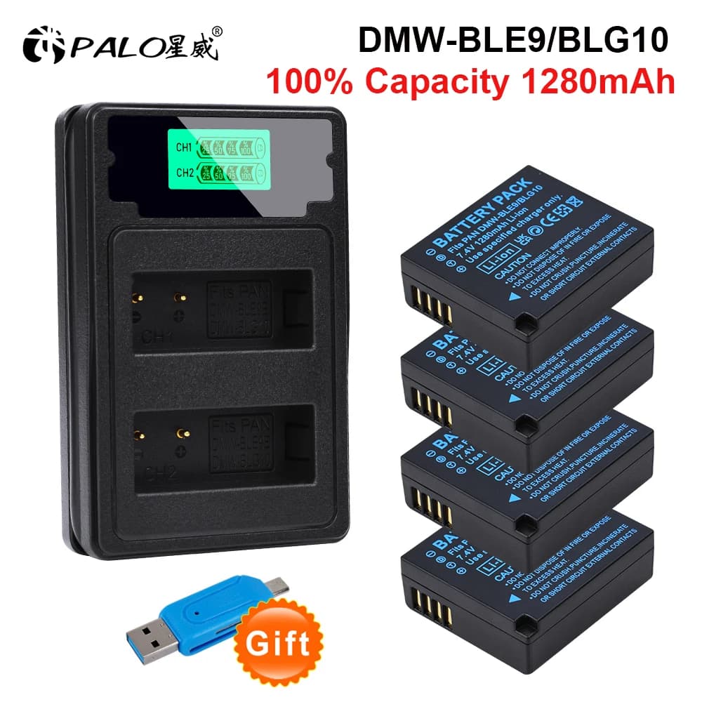 PALO DMW-BLG10 BLG10 BLG10E BLE9 BLE9E Batteria con caricatore USB LCD per Panasonic LUMIX GF3 GF5 GF6 GX7 GX9 LX100 GX80 GX85