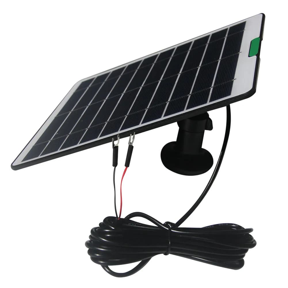 Pannello di ricarica solare da 5 Watt per campanelli video con cavo lungo, design resistente alle intemperie per installazione esterna