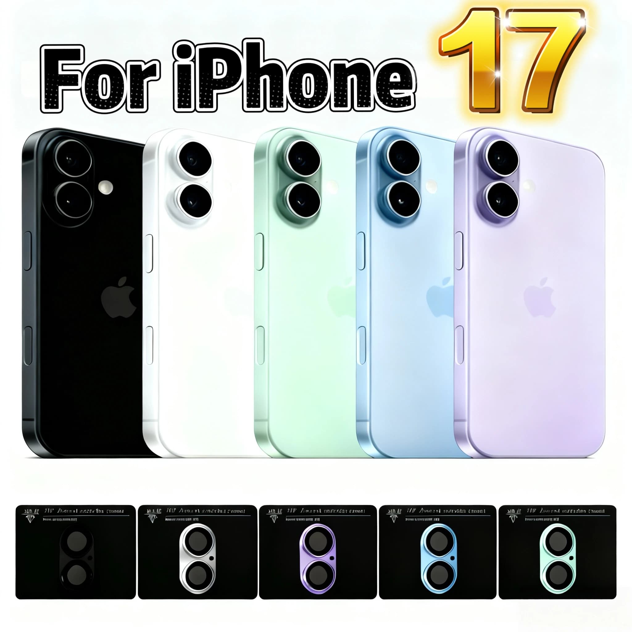 Copertura protettiva opaca in metallo per fotocamera posteriore iPhone 17, protezione per lenti a copertura totale all-in-one per Apple iPhone 17