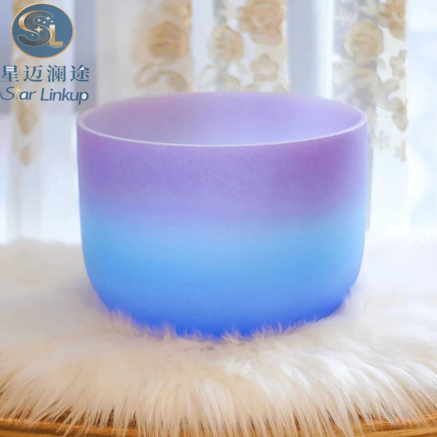 Star Linkup Exclusive Proprietary Design Three-Layer Gradient Frosted Clear Quartz Crystal Singing Bowl, Hand-Tuned Healing Percussion Instrument for Spiritual Meditation, Yoga Practice, Chakra Balancing, Aura Cleansing, Emotional Calming & Immersive Ful