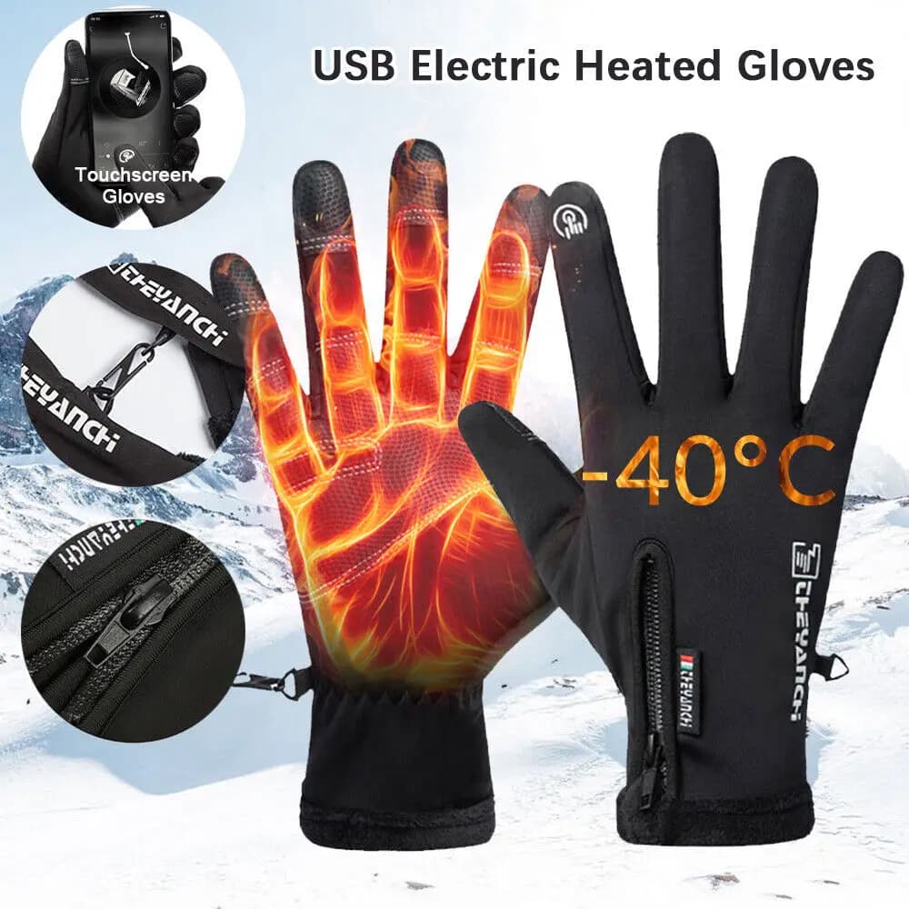 Guanti riscaldati elettrici USB Guanti da ciclismo per bici con touch screen antiscivolo caldi a temperatura costante invernale