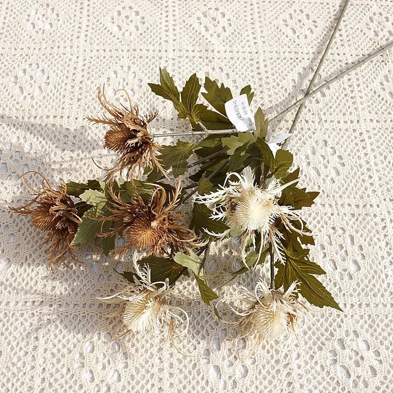 67cm Retro Simulation Plastic Flower 3 Head Thorn Celery Artificial Plants Leaf Home Wedding Christmas Floral Arrangement