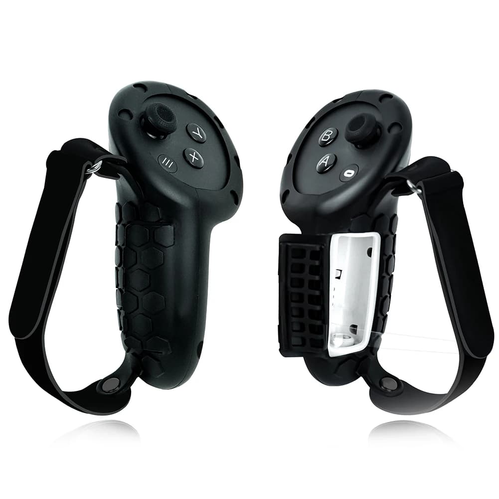 Kit Custodia Controller in Silicone con Batteria Rimovibile, Cover Batteria, Impugnature Controller e Set Cinghie da Polso e Nocche per Meta Quest 3