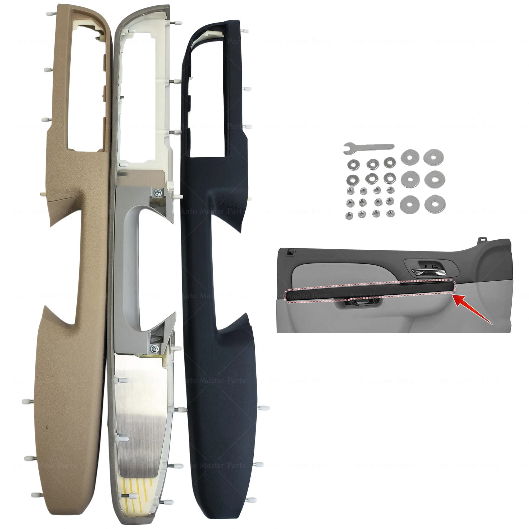 Kit di riparazione per la copertura della maniglia del bracciolo della portiera per Chevrolet Silverado Suburban Tahoe Avalanche GMC Sierra Yukon 2010 2011 2012 2013 2014
