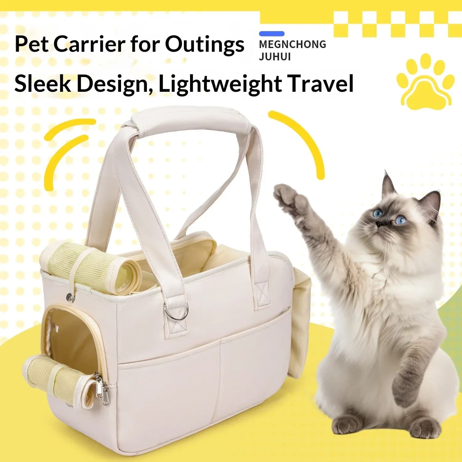 Pet Dog Car Seat Cat Carrier Booster Seat on Armrest Travel Bags for Cats Dogs with Easy Carrying Strap Travel Car Carrier