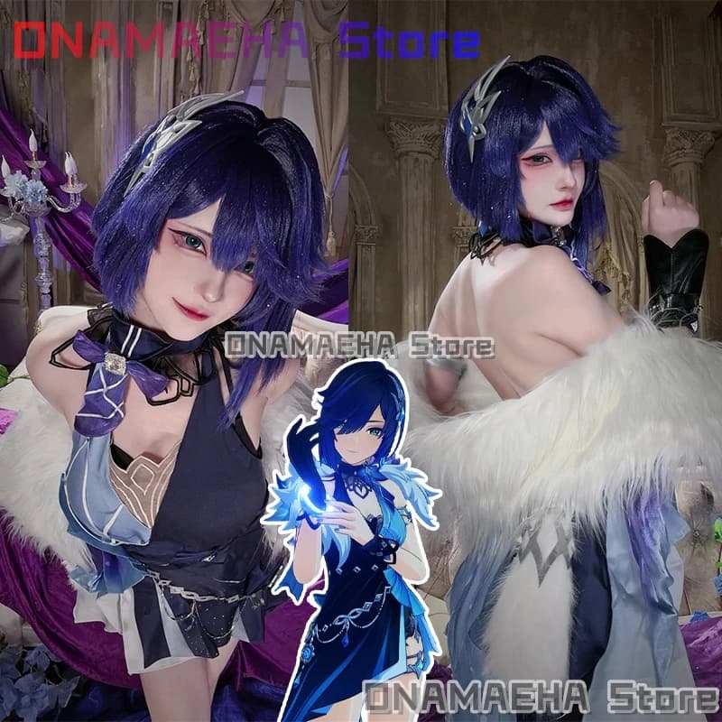 Gioco Genshin Impact Tranquil Banchetto Yelan Costume Cosplay {ONAMAEHA} Abiti di Carnevale di Halloween Yelan Parrucca Scarpe Uniformi Ragazza