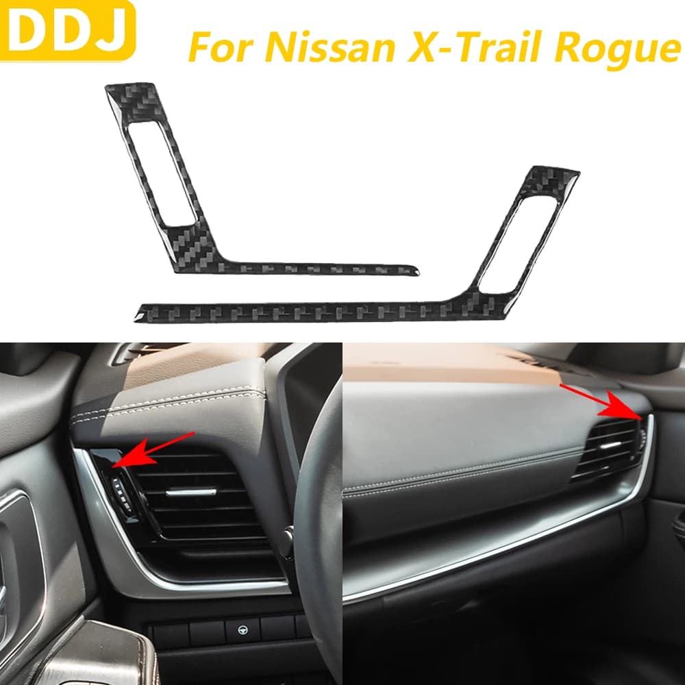 For Nissan X-Trail Rogue 2021-2024 In Carbon Fiber Both Sides Air Output Tool Trim Tape Covering Accessories Auto Adhesive