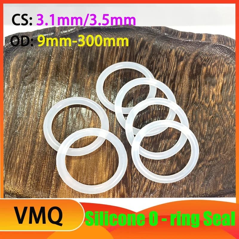 VMQ CS 3.1mm/3.5mm Guarnizione O-ring in silicone bianco Guarnizione in gomma siliconica Guarnizione in silicone Grado alimentare OD 9mm-300mm