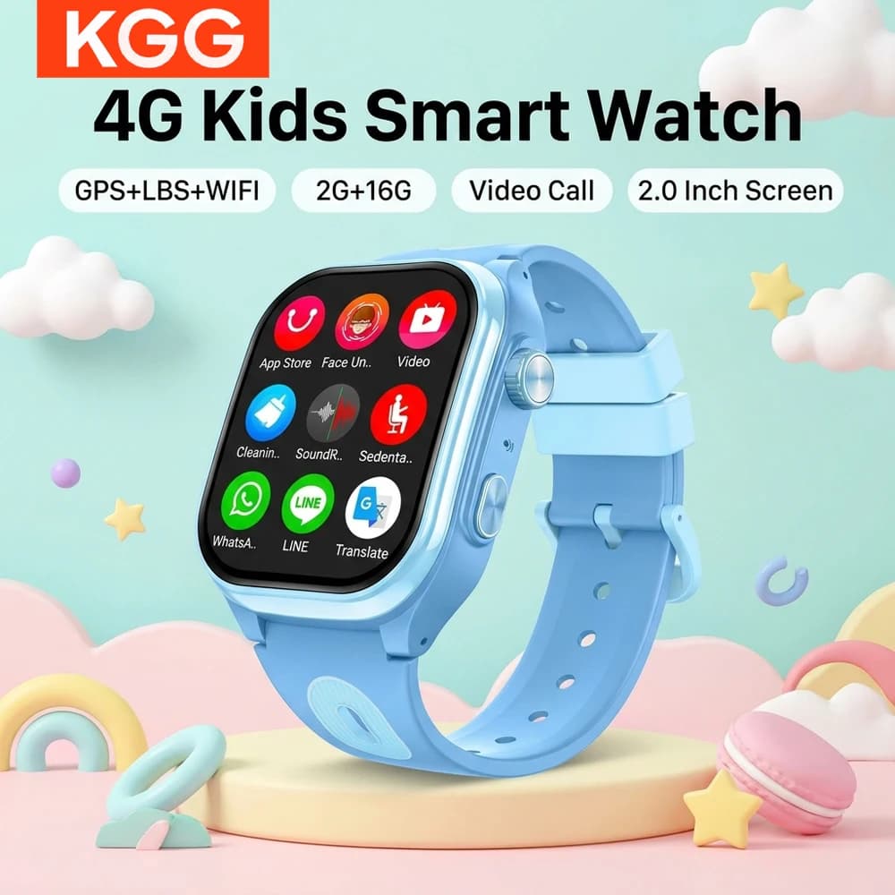 4G Smart Watch Kids 2.0 Inch HD Screen 2+16GB APP Download GPS WiFi Locator Video Call Camera Waterproof Child Monitor Watch