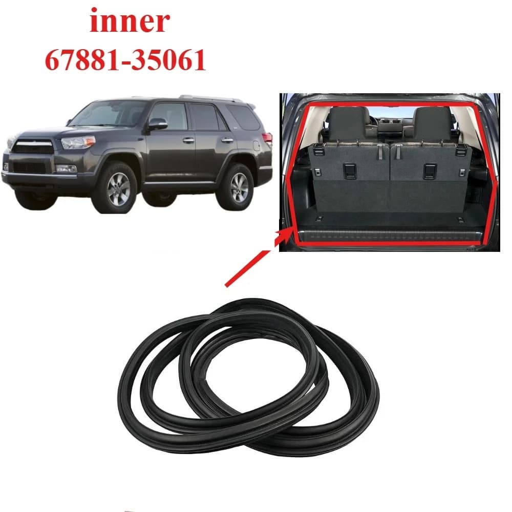 Back Door Weatherstrip Seal shell for Toyota 4Runner 2010-2024 Tail Door Rubber Seal 67881-35061 GRN28