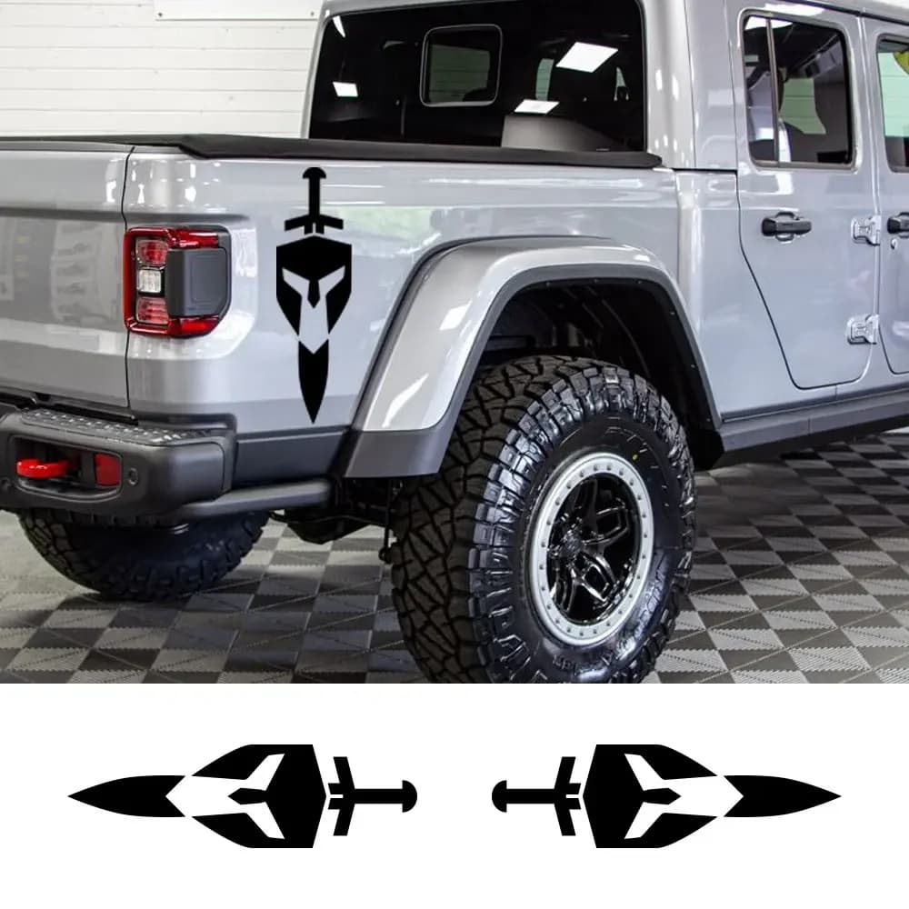 Per Jeep Gladiator JT Pickup Baule posteriore Letto Adesivi laterali Camion Grafica Scudo Spada Decor Decalcomanie Copertura in vinile Accessori auto