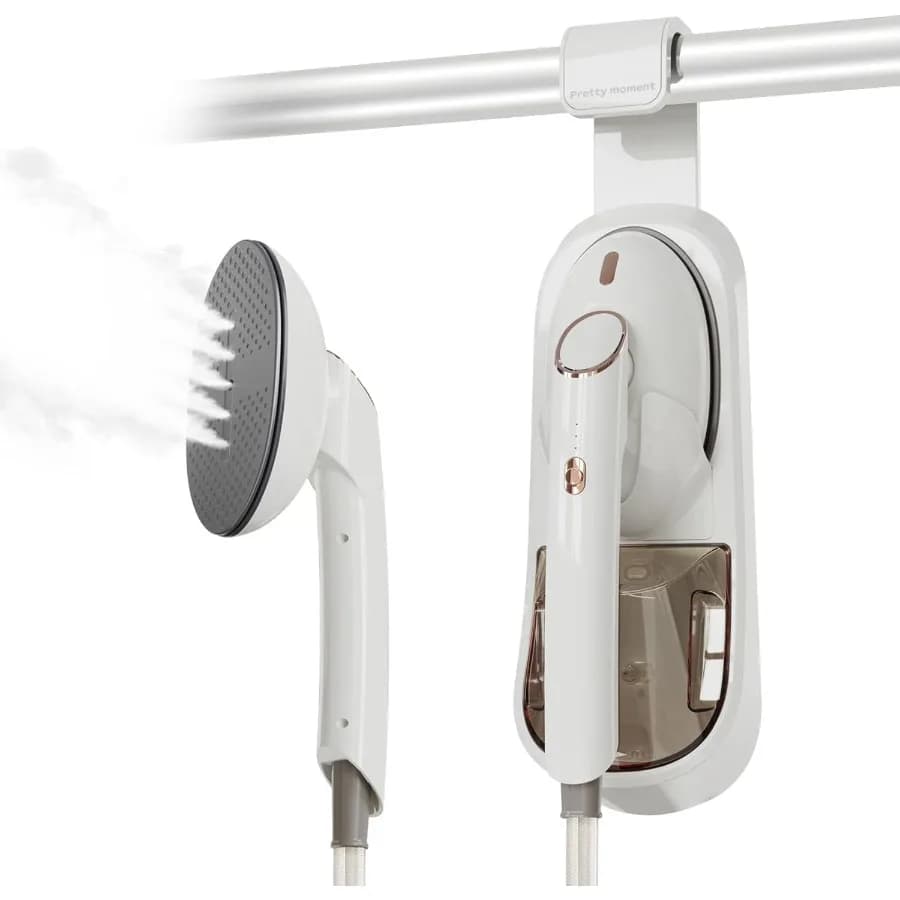Vaporiera per vestiti con piastra grande da 1500 W con serbatoio dell'acqua staccabile da 400 ml per riscaldamento rapido in 20 secondi Wrin professionale in tessuto