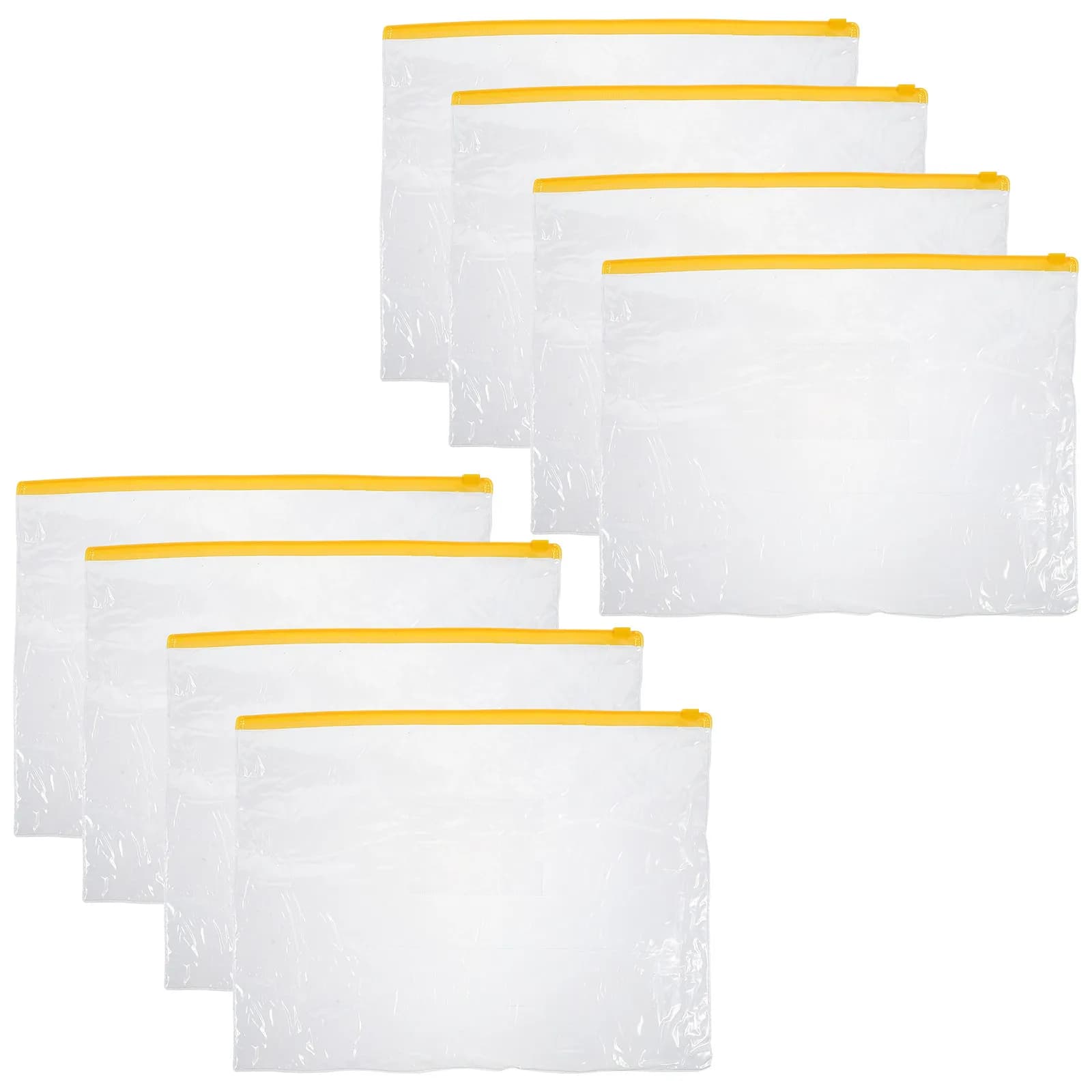20Pcs Plastic Zipper File Folder Wear Resistant A4 Size Document Organizer Portable Office School File Storage Bag