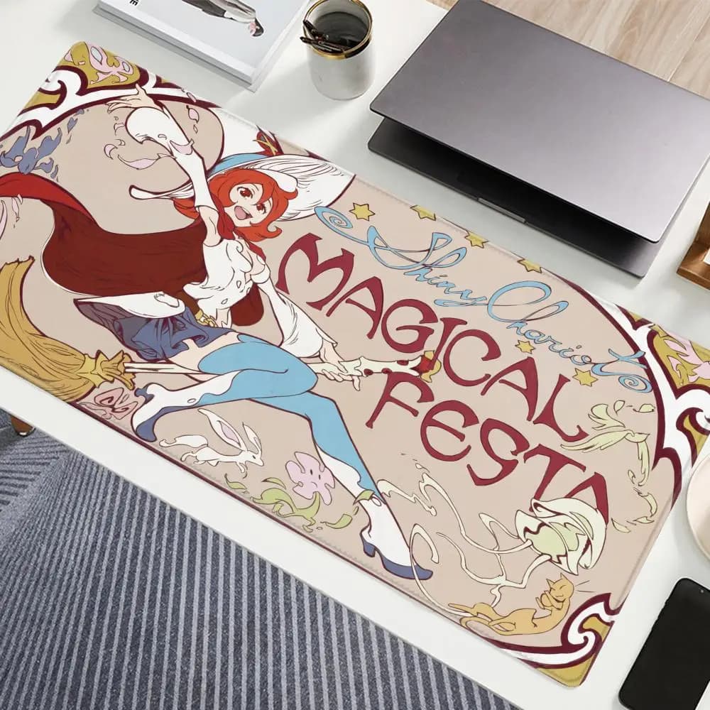 Tappetino per mouse Anime L Little Witch Academia XAXC, tappetino per mouse grande per tastiera, tappetino per mouse da gioco in gomma antiscivolo, tappetino per mouse per laptop