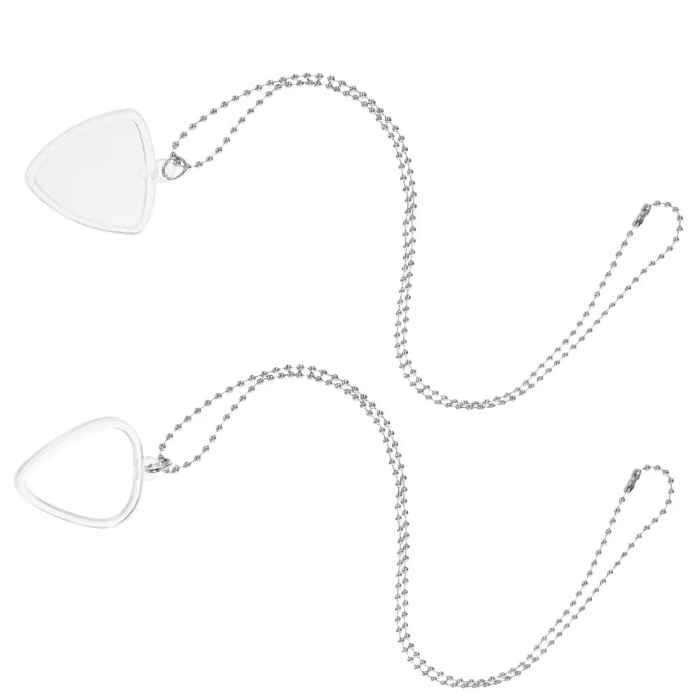 2 Pezzi Portaplettro da Collo Trasparente, Ciondolo Espositore per Plettri, Accessorio Elegante per Chitarristi, Organizzazione Facile e Pratica