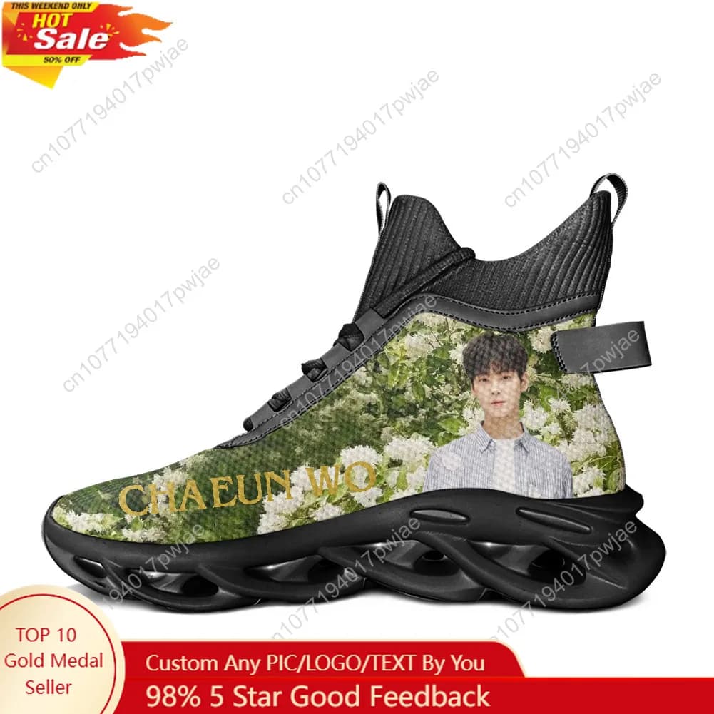 KPOP Cha EunWoo Sneakers alte basse Uomo Donna Sport Escursionismo Scarpe da viaggio Scarpe da corsa Scarpe da viaggio personalizzate