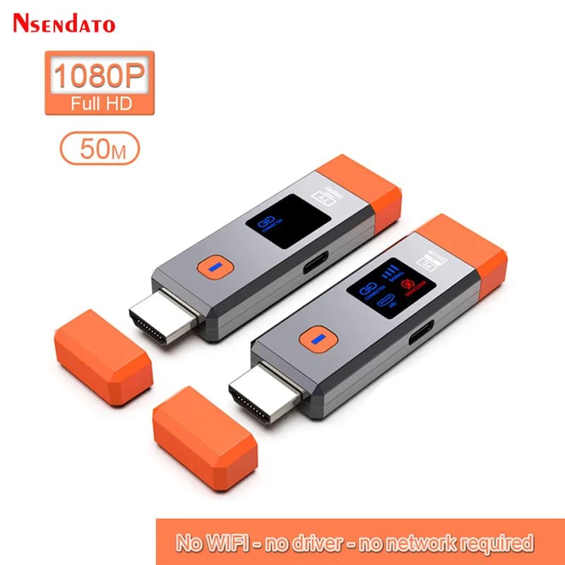Trasmettitore e Ricevitore Video HDMI Wireless 50M, Extender 1080P@60hz, Adattatore Dongle WiFi HDMI per Display TV, da PC a TV
