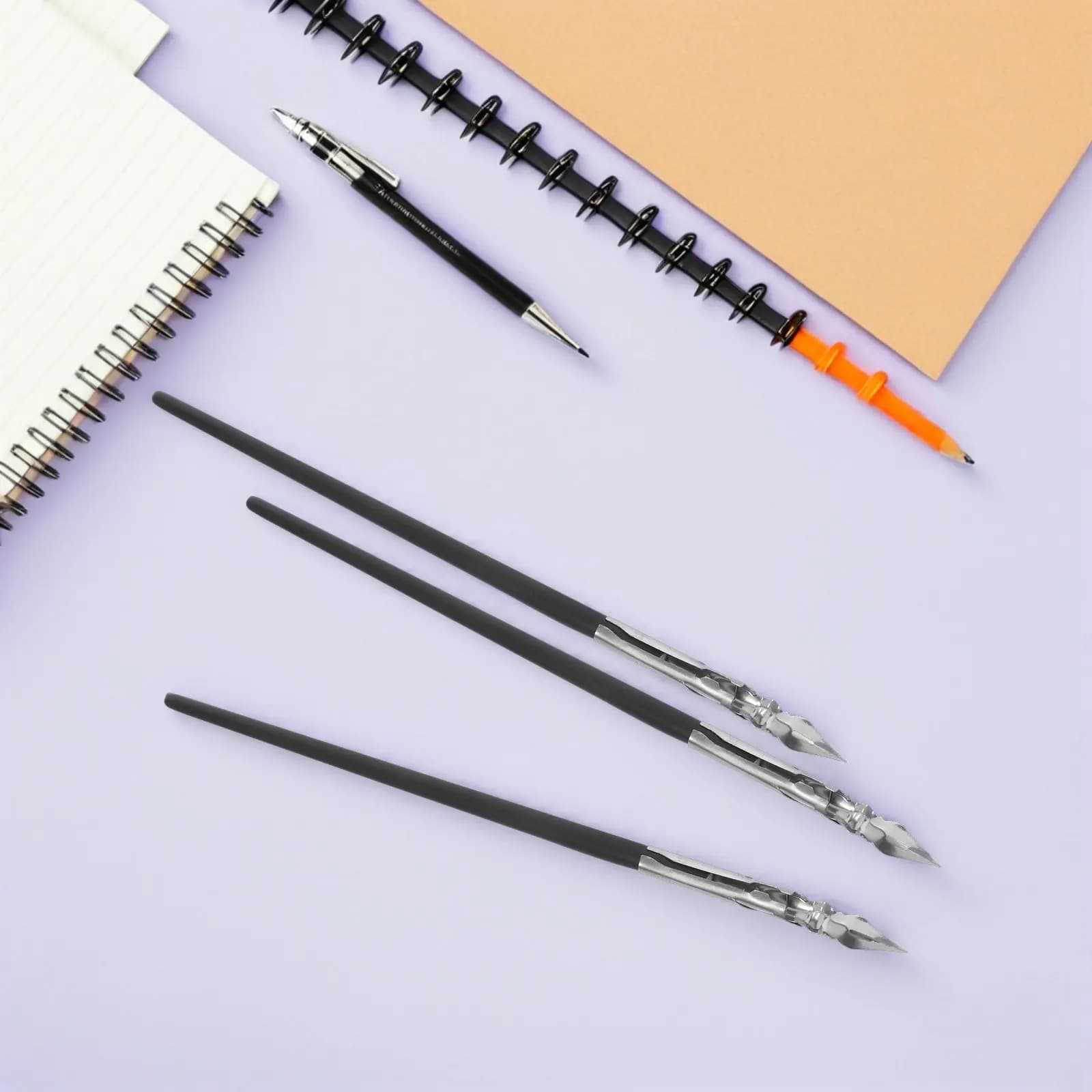 6Pcs Dip Pen Set Professional Calligraphy Ink Writing Artistic Sketch Manga Comic Drawing Signature Tool Metal Dip Pen