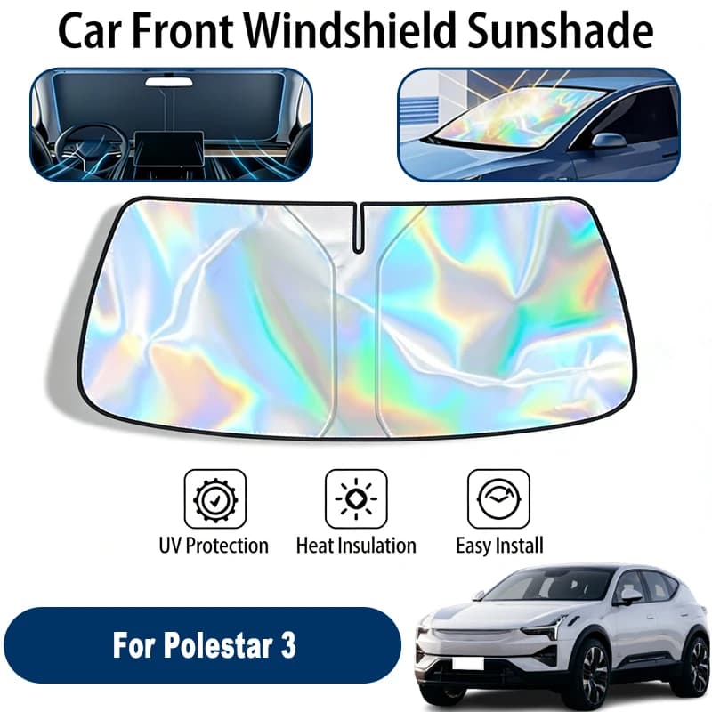 Parasole per parabrezza per Polestar 3, accessori pieghevoli con protezione solare riflettente UV per il finestrino anteriore