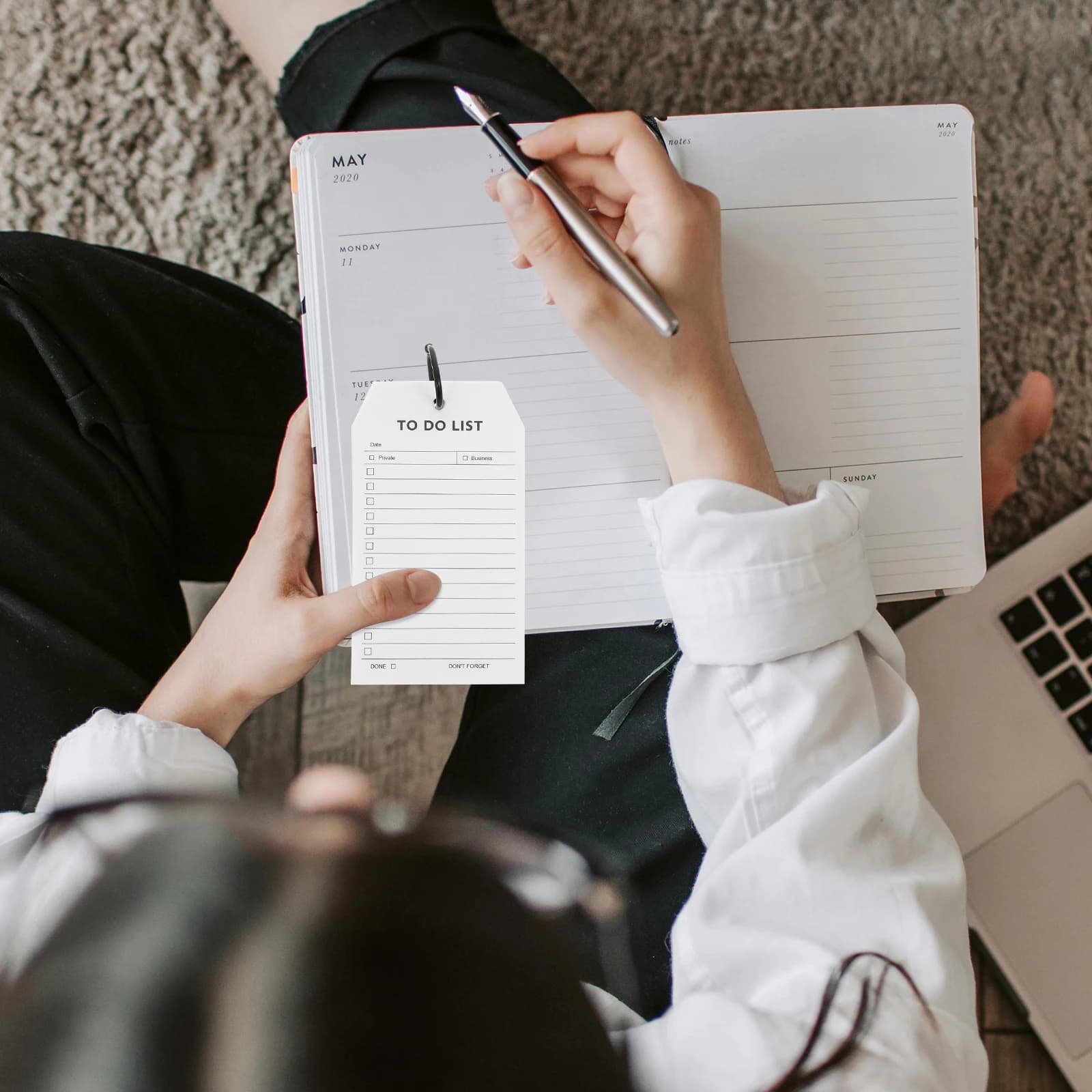 Blocco note compatto portatile con chiusura a 6 pezzi per agenda giornaliera, blocco note per ufficio, scuola, uso multifunzione, quaderno con scrittura regolabile